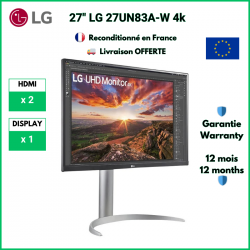 Moniteur LG 27UN83A-W 27" 4K HDR10 | DisplayHDR 400, HDMI, DisplayPort, IPS - Garantie 12 mois