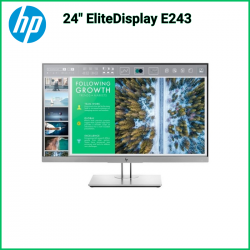 24" HP EliteDisplay E243 LED TFT IPS - 1920x1080, HDMI, DisplayPort, VGA | Reconditionné