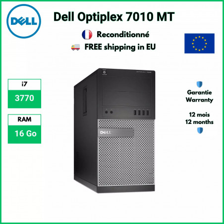 Dell Optiplex 7010 MT i7-3770 16 Go RAM Sans disque dur