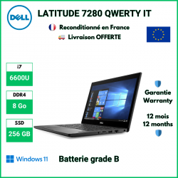 DELL LATITUDE 7280 12" i7 8 Go RAM 256 GB SSD QWERTY IT - Reconditionné avec Batterie Grade B