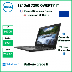 DELL LATITUDE 7290 12" i7 8 Go RAM 256 Go SSD - Reconditionné avec Batterie Grade B QWERTY IT